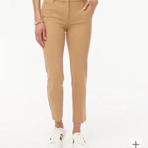 J Crew Factory Slim cropped Ruby pant in stretch twill. Camel